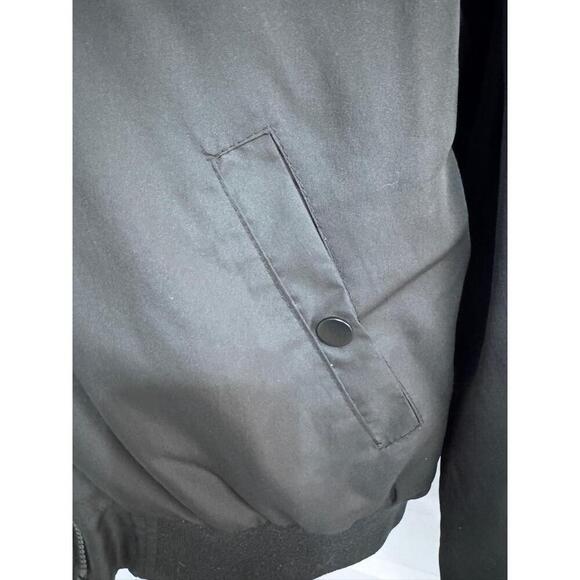 Ring Of Fire Black Back Graphic Skull Headdress Ribbed Cuffs Bomber Jacket Large - Picture 10 of 13